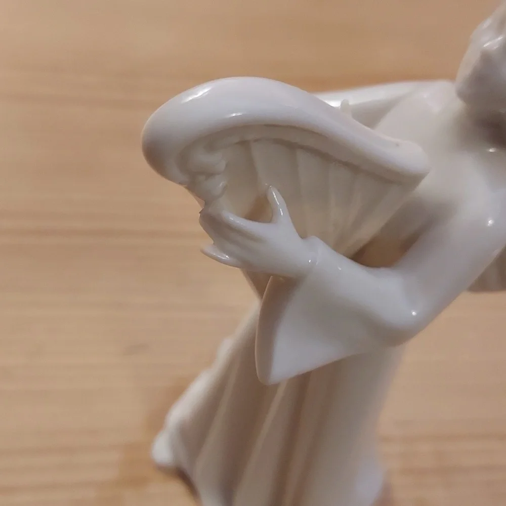 Vintage Dresden porcelain angel with harp